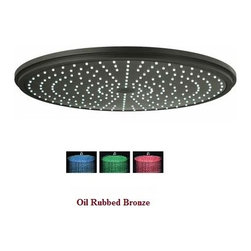 Fontana 12" Oil Rubbed Bronze Round Color Changing LED Rain Shower Head - Showerheads And Body Sprays