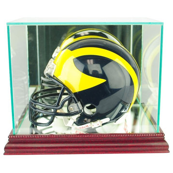Mini Football Helmet Display Case, Cherry