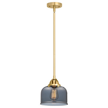 Large Bell Mini Pendant, Satin Gold, Plated Smoke, Plated Smoke