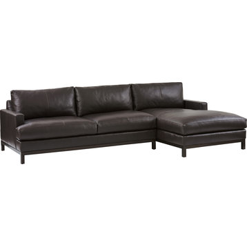 Horizon Leather Sectional Bronze, Right Facing