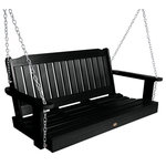 Highwood USA - Lehigh Porch Swing, Black, 4' - 100% Made in the USA - backed by US warranty and support