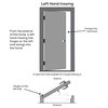 60"x80" 1-Lite Frosted LH-Inswing Painted Fiberglass Double Door, 6-9/16" Frame