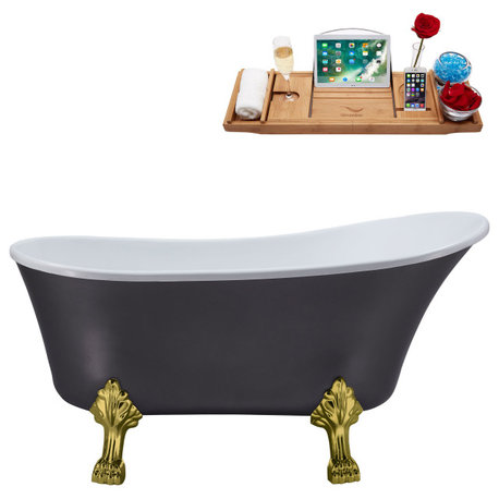 55" Streamline N359BGL-IN-ORB Clawfoot Tub and Tray With Internal Drain