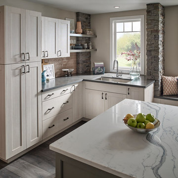 Bright, Contemporary Kitchen with Kitty Hawk and Chesapeake Door Styles