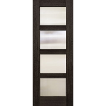 Continental 4 Lite Mahogany Door, Charcoal, Right Hand in-Swing