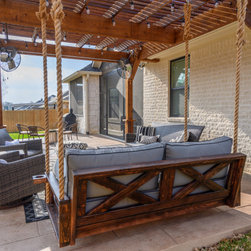 Patio with Pergola and Swing - Porch Swings