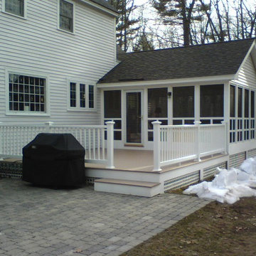 3 Season room with composite deck and patio makes outdoor space and entertining