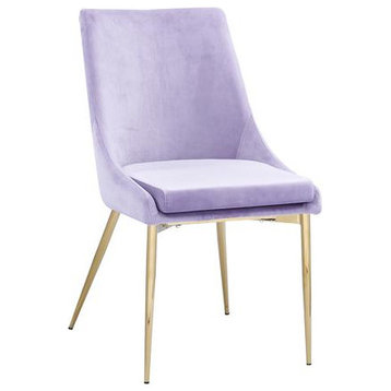 Leatrice Glam Velvet Fabric Chairs Light Purple