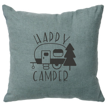 Image Pillow 16x16 Happy Camper Linen Ocean