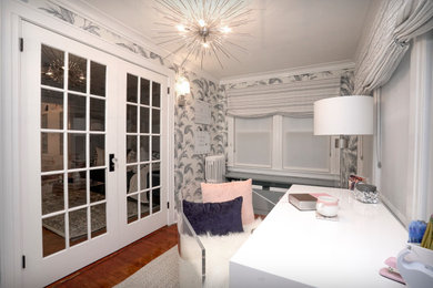 Home office - shabby-chic style home office idea in New York