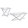 Furniture of America Glanz Metal 2-Piece Coffee Table Set in Chrome