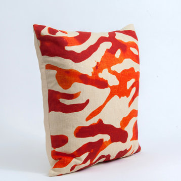 Zebra pillow cover, Jim Thompson fabric, burnt orange throw pillow, animal print