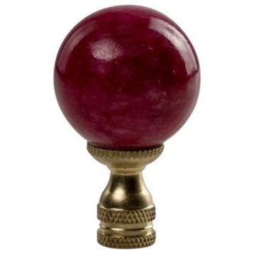 Red Jade Ball Table Lamp Finial 2.5"