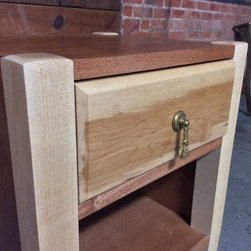Custom Walnut and Maple Night Stand - Nightstands And Bedside Tables