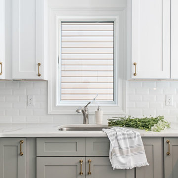 Two Tone White and Grey Kitchen