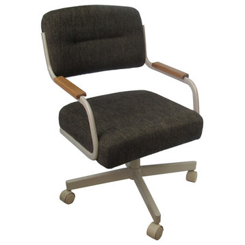 Swivel Tilt Kitchen Caster Chair with Wheels - M-114, Sanora Brown - Beige Natur