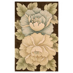Nourison - Nourison Tropics 3'6" x 5'6" Brown Contemporary Indoor Area Rug - This collection features imaginative tropical floral designs in a striking range of colors. Add drama and excitement with these beautiful hot-house interpretations. Heat up the surroundings and bring a touch of the tropics to any interior. 100% Wool. Hand Tufted.