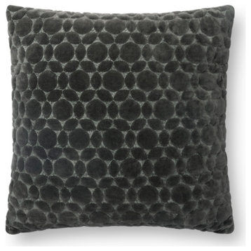 Loloi P0865 Decorative Throw Pillow, 18", Storm, Polyester/Polyfill