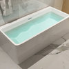 AB8858 59 inch White Rectangular Acrylic Free Standing Soaking Bathtub