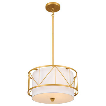 Kichler Birkleigh 3-Light Transitional Ceiling Light in Classic Gold