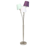 HOMEGLAM - HOMEGLAM  Blossom 68”H 3-Light Floor Lamp with Crystals Floor Lamp, Mix Color Sh - HOMEGLAM design,  the Blossom 3 arm light design metal floor lamp with crystal balls  brings additional perfect light, style and value to your space.