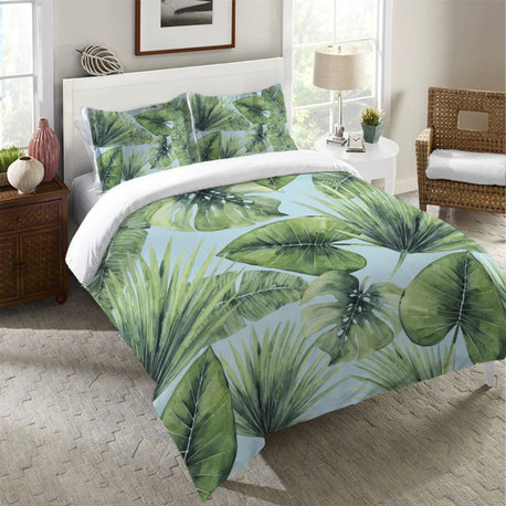 Laural Home Tropical Palm Tree Leaves King Duvet Cover