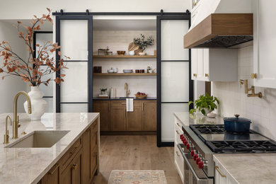 Example of a transitional kitchen design in Austin