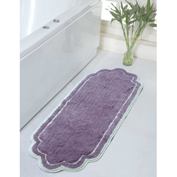 Allure Collection 100% Cotton Tufted Non-Slip Bath Rug, 21"x54" Runner, Purple