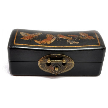 Leather Butterfly Pillow Box Black