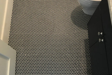 Matte Black Porcelain Penny Mosaic