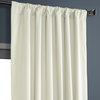 Solid Cotton Blackout Curtain Single Panel, Warm Off-White, 50"x96"