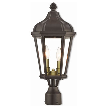 2-Light Bronze Outdoor Post Top Lantern