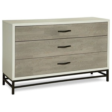Beaumont Lane 3-Drawer Transitional Wood Dresser in Gray Parchment