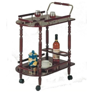 Bowery Hill Serving Cart in Merlot and Brass