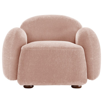 39.4" Wide Marshmallow Upholstery Accent Chair/Swivel Chair, Pink, Accent