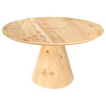 Meridian Furniture - Linette Dining Table, Solid Ash Burl Wood - Give your home a rustic look with this Linette solid ash burl wood dining table. Crafted from solid ash burl wood, this table is sturdy enough to serve your dining area for years to come. A cerused natural burl finish gives the table a natural look perfect for any down-home living space. Its tapered base provides an elegant and sturdy foundation for its round tabletop, ensuring there is lots of leg space underneath the table.