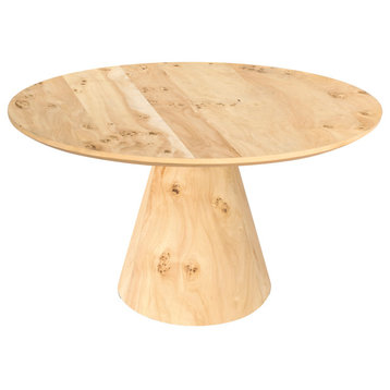 Linette Dining Table, Solid Ash Burl Wood