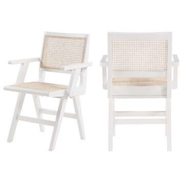 Preston Dining Arm Chair (Set of 2), White, Arm Chair