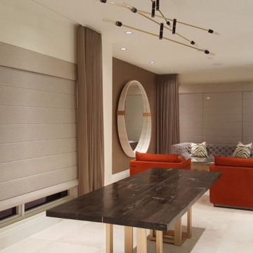 Custom Window Treatments in Designer Work-in-Progress Residence