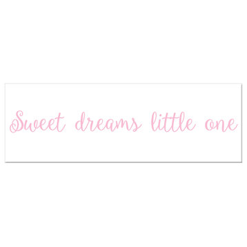 Sweet Dreams Little One 12"x36" Canvas Wall Art, Pink