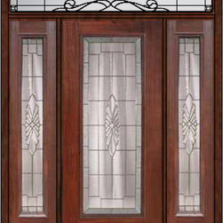 Prehung Side lights-Transom Door 80 Fiberglass Versailles Full Lite - Front Doors