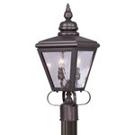 Livex Lighting - Livex Lighting 2032-07 Cambridge - Two Light Outdoor Post Head - 8 Inches wide b - Shade Included: YesCambridge Two Light  Bronze Clear Water G *UL Approved: YES Energy Star Qualified: n/a ADA Certified: n/a  *Number of Lights: 2-*Wattage:60w Candelabra Base bulb(s) *Bulb Included:No *Bulb Type:Candelabra Base *Finish Type:Bronze