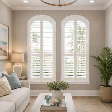 Sunlit Living Room & Bedroom with Custom Florida Plantation Shutters