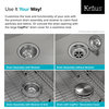 Kraus 33" Drop-In Kitchen Sink, Stainless Steel, Accessories, 4 Holes