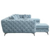 ACME Atronia Sectional Sofa With 7 Pillows, Deep Green Fabric