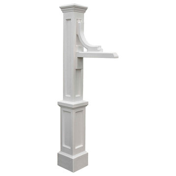 24"W x 8"D x 56"H Woodhaven Sign Post, White