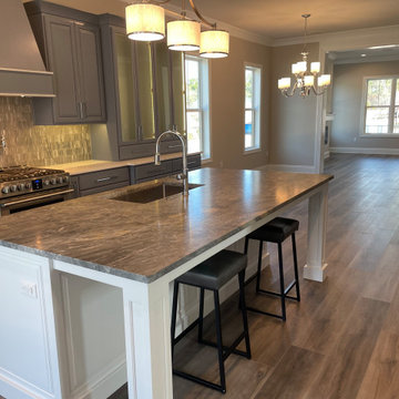 Beautifully installed 9x60 Luxury Vinyl Plank with a painted beveled edge