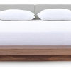 Modrest Opal Modern Walnut and Gray Platform Bed, Queen