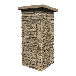 C143-BRECKENRIDGE DEEP WIDE STACKED STONE COLUMN WRAP (CAPS SOLD SEPARATELY) - Wall Panels