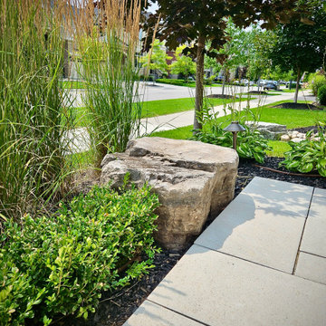 Walkway and Planting Transition with Natural Stone Accents